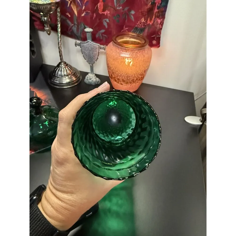 Fabulous Piece of Green Italian Empoli, Lidded Apothecary Jar